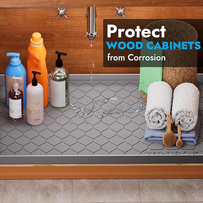 Winisok Silicone Under Sink Mat 22" x 19", kitchen Essentials and Gadgets - Image 4