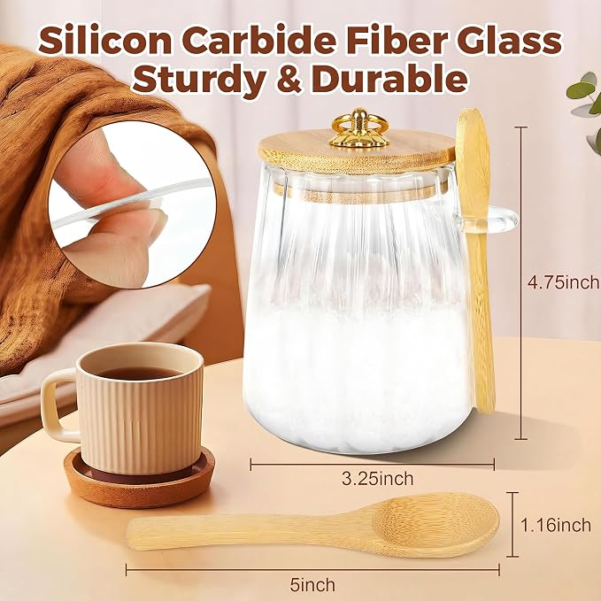 2 Pack Sugar Jar with Lid and Spoon, 24oz Large Glass Spice Jars - Image 3