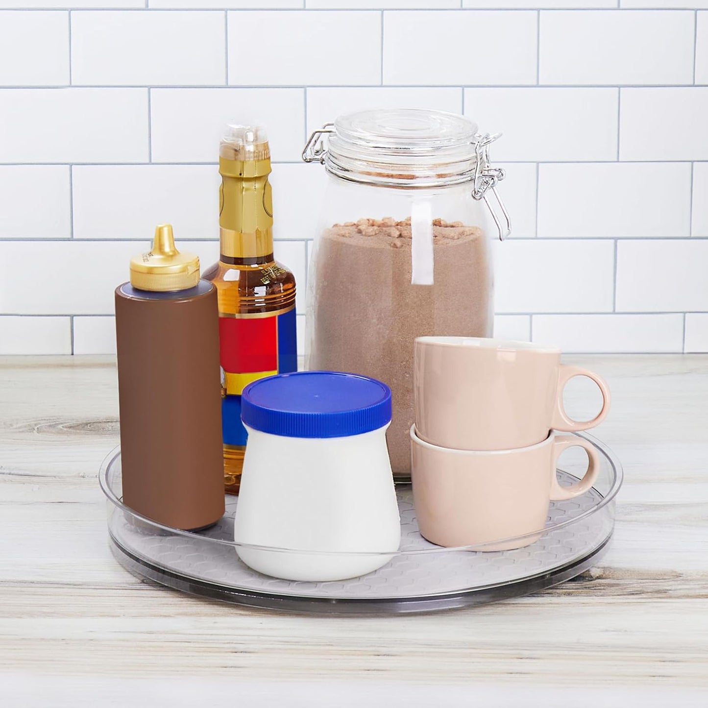 Spectrum Lazy Susan Organizer, Hexa Extra Large 12.25" - Lazy Susan Turntable for Cabinet, Refrigerator, Pantry, Table & Shelf - Rotating & Spinning Pantry Organization - Spice Rack Storage for Fridge