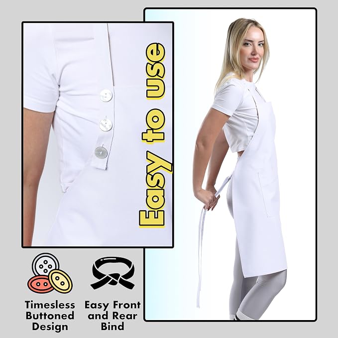 TOSHE Kitchen Apron Waterdrop Resistant Cotton Apron - Image 6
