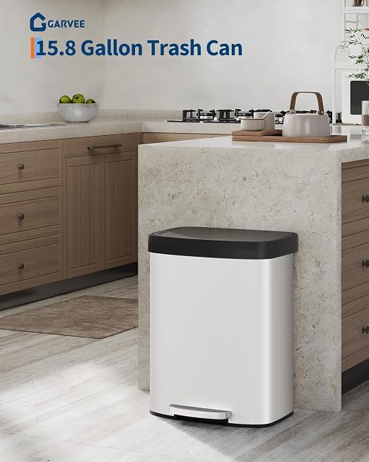 Garvee 16 gal / 60 L Metal Trash Can - Image 2