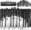 MDHAND Chef Knife Set with Roll Bag, High Carbon Stainless Steel Japanese by MDHAND