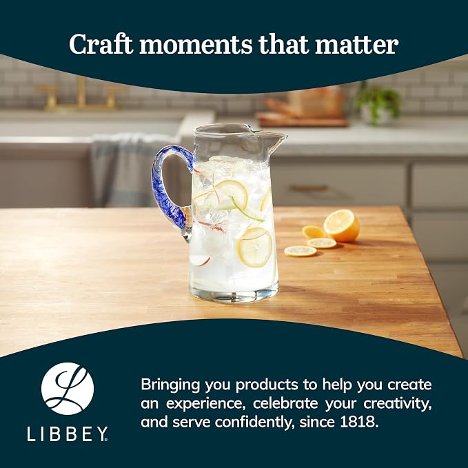 Libbey Cabos Large Glass Pitcher, 90 Oz Handcrafted Glass Water Pitcher - Image 6