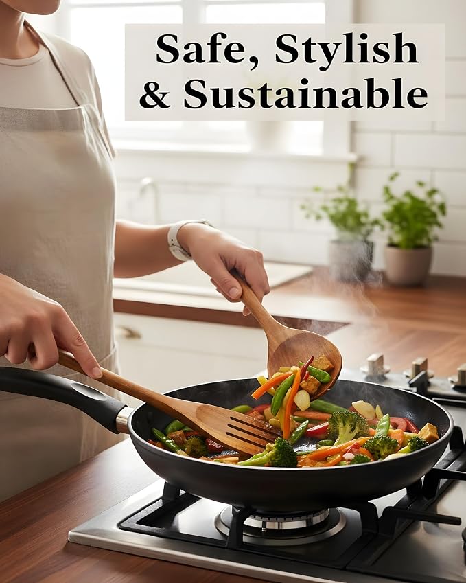 6-Piece Natural Teak Wood Utensil Set - Image 4