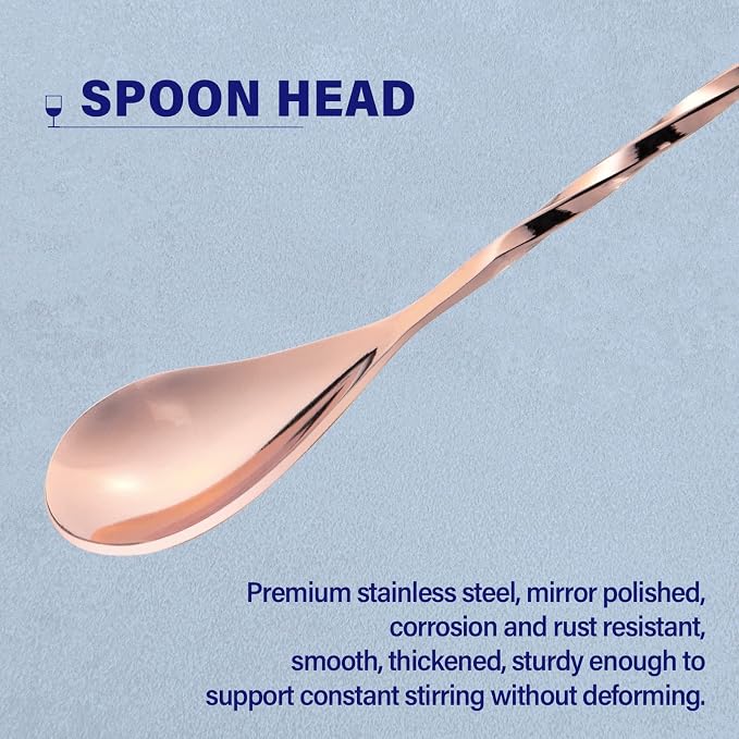 2 Pcs 12 Inches Bar Spoon, Long Handle Mixing Stirrers - Image 3