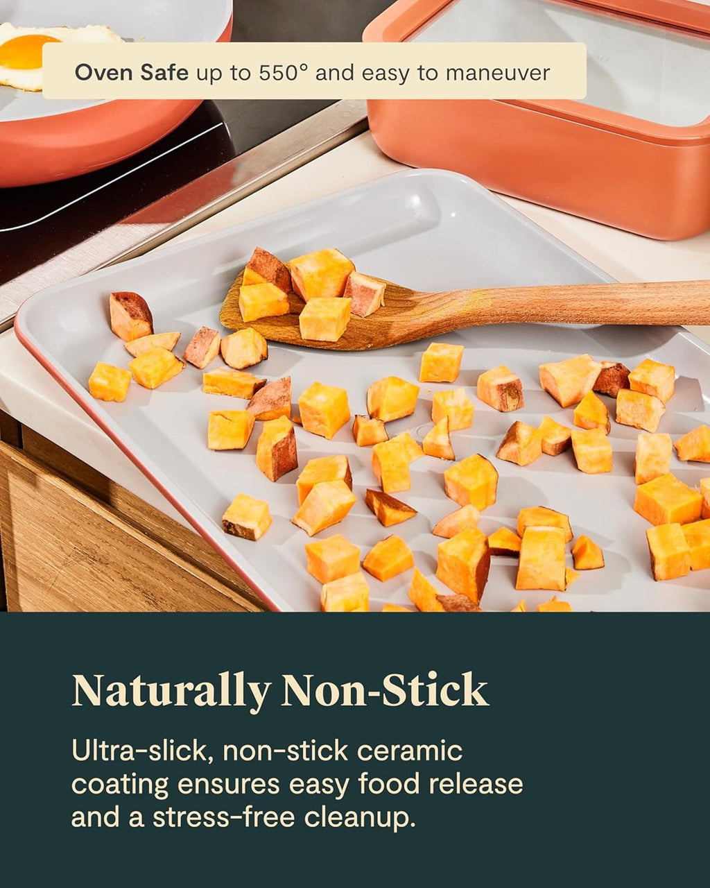 Caraway Non-Stick Ceramic Baking Sheet - Naturally Slick Ceramic Coating - Non-Toxic, PTFE & PFOA Free - Perfect for Baking, Roasting, and More - Medium (15" x 10") - Black