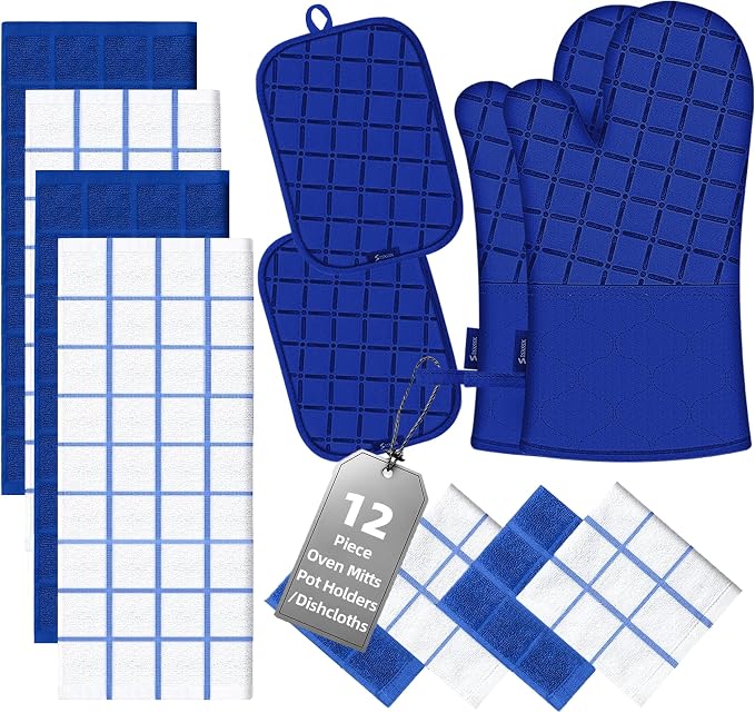 Oven Mitts Pot Holders Sets/Kitchen Towels and Dishcloths, Oven Gloves Kitchen by BSKSSK