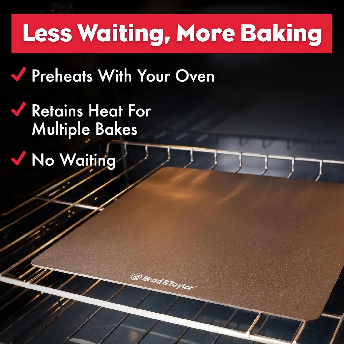 Brod & Taylor Bread Steel Max for Baking Bread & Cooking Pizza (14" x 14" x 0.15")