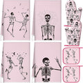Leinuosen 8 Pcs Skull Kitchen Decor Set Kitchen Towels Gothic Oven Mitts and by Leinuosen