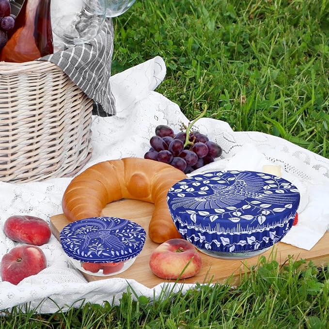 5 Pieces Bowl Covers Reusable, 5 Size Elastic Cloth Bowl Covers - Image 7