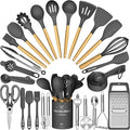 Umite Chef Silicone Kitchen Utensil Set, Wood Handles by UmiteChef