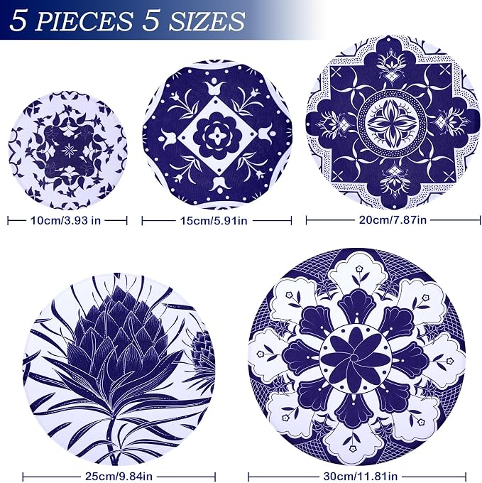 5 Pieces Bowl Covers Reusable, 5 Size Elastic Cloth Bowl Covers - Image 2