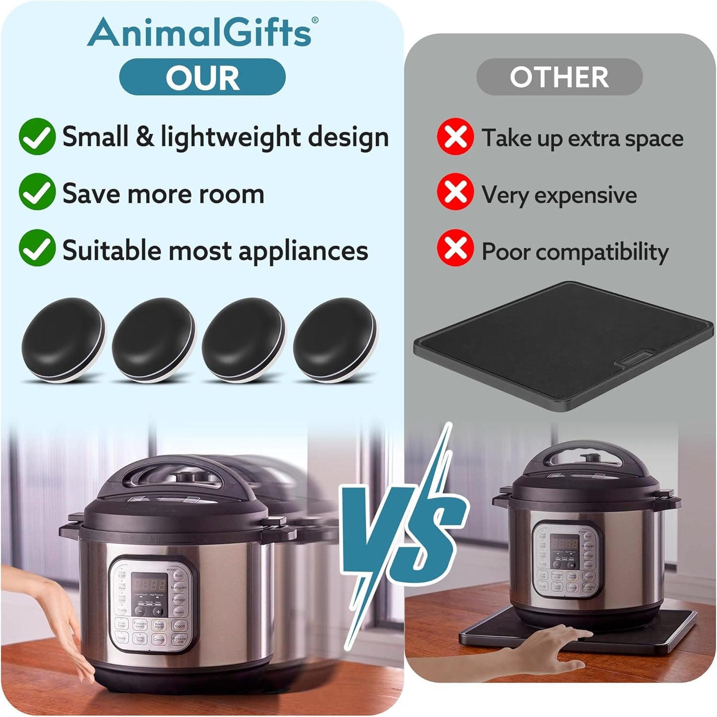 Appliance Sliders for Kitchen Black 24 PCS Self-Adhesive Small Kitchen Appliance Slider Hacks Easy to MovIing & Space Saving Must Have Gadgets Mixer Accessories for countertop