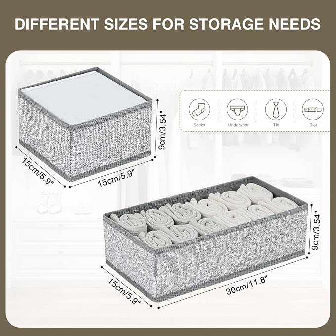 DIMJ Drawer Organizers for Clothing, Fabric Closet Organizers and Storage - Image 4