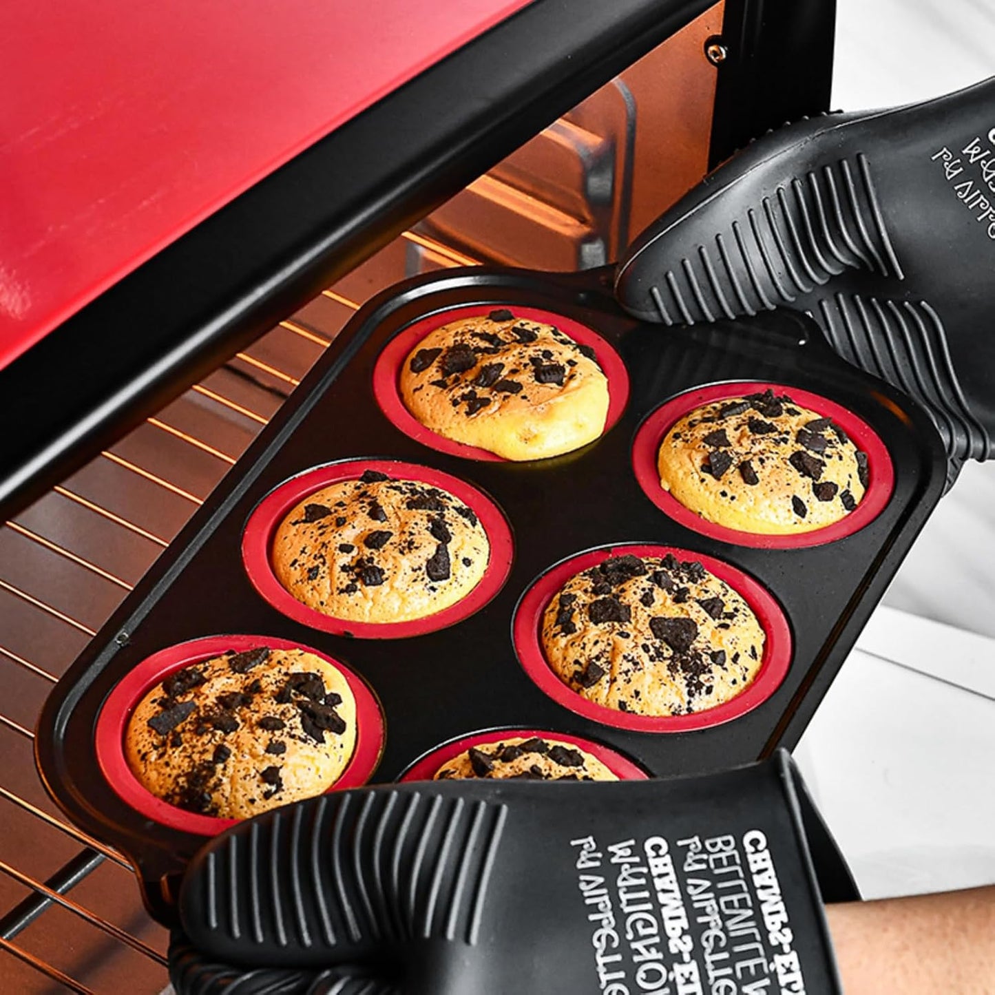 Silicone Muffin Pan, 6 Cups Muffin Pans for Baking with Metal Frame, Cupcake Pan, Egg Bite Molds, Muffin Tin Tray Easy to Pop Nonstick Non Toxic Bakeware for Oven