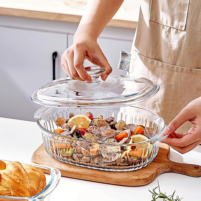 M MCIRCO 4-Piece Glass Casserole Baking Dish, 1.9 Qt and 3 Qt - Image 6