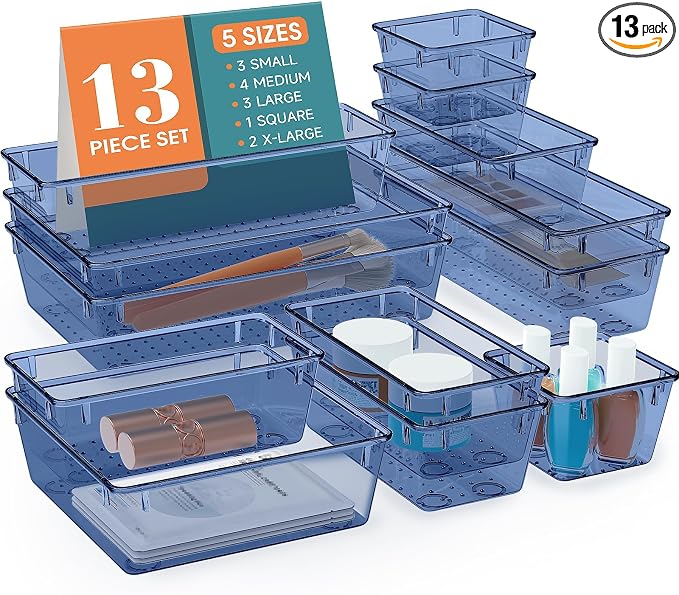 StorMiracle 13 PCS Drawer Organizer Set, 5 Varied Size Bathroom and kitchen by StorMiracle