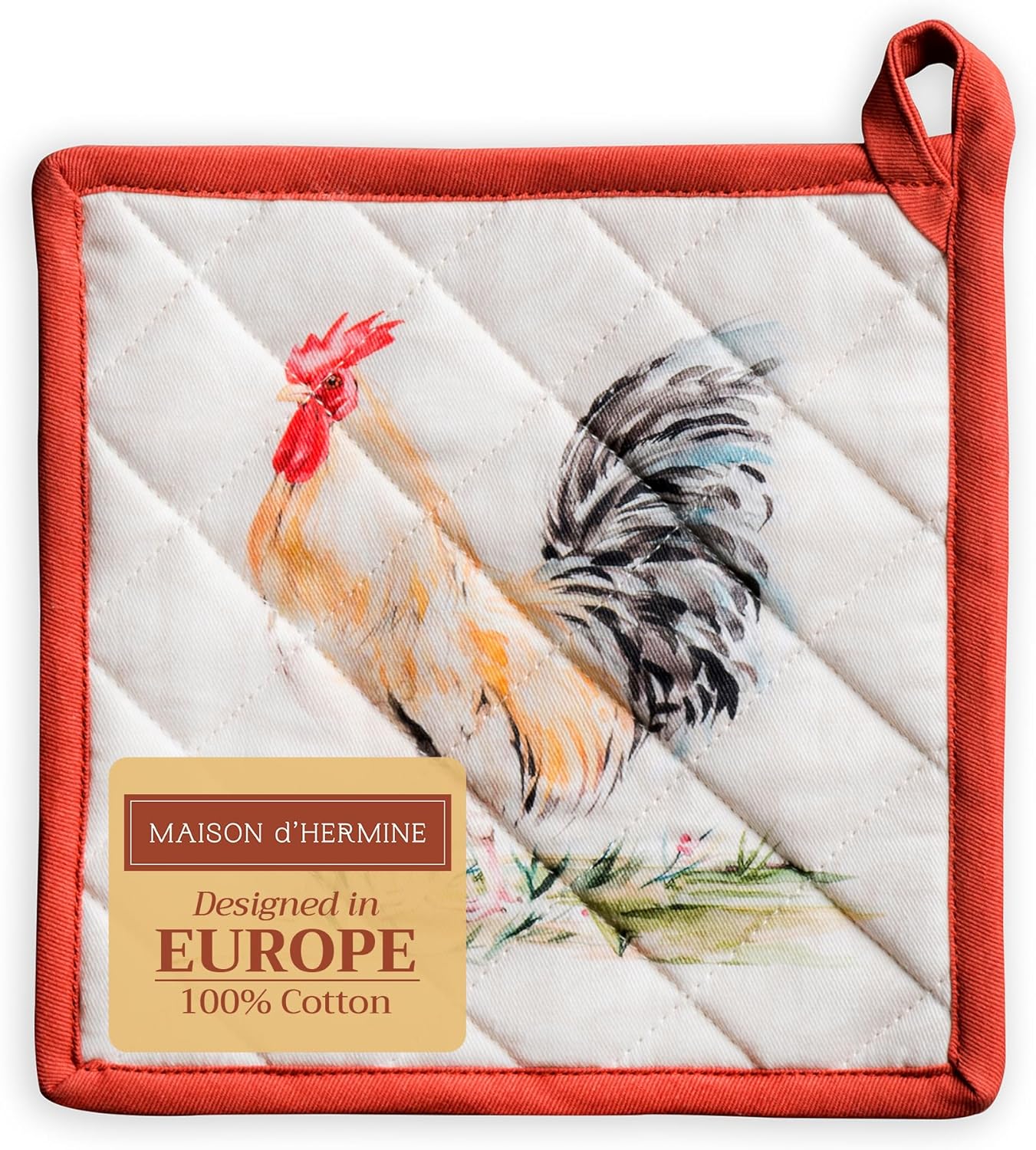 Maison d' Hermine Campagne 100% Cotton Pot Holder, 8 - inch by 8 - inch.