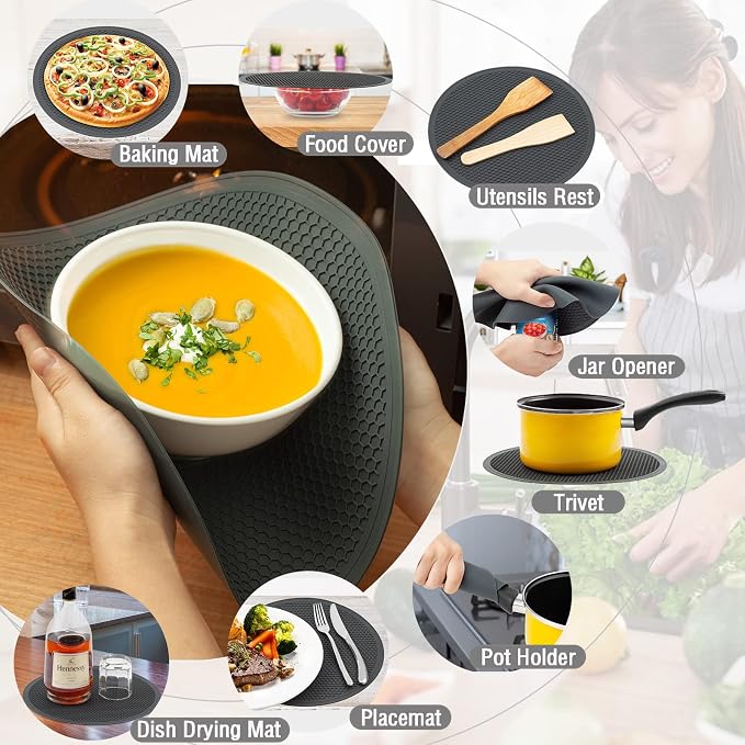 Microwave Splatter Cover & Silicone Mat – Collapsible, Reusable Food Guard and - Image 4
