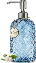 JASAI 18Oz Gem Patterned Glass Soap Dispenser by JASAIHOME