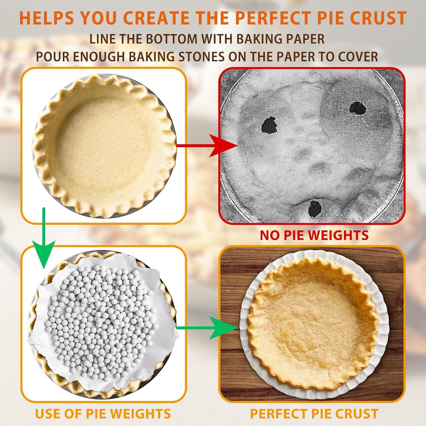 MOBYKE Pie Weights for Blind Baking, 2.2 LB Ceramic Pie Weights Blind Baking Beads Pie Weights for Baking Crust Reusable Natural Ceramic Stoneware with Storage Box…, big white