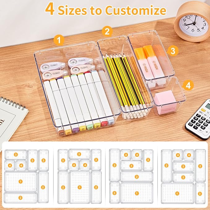 SMARTAKE 28 Piece Drawer Organizers - Image 8