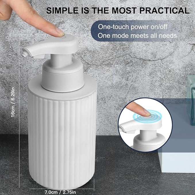 Automatic Soap Dispenser Liquid Touchless: 9oz White Plastic - Image 2