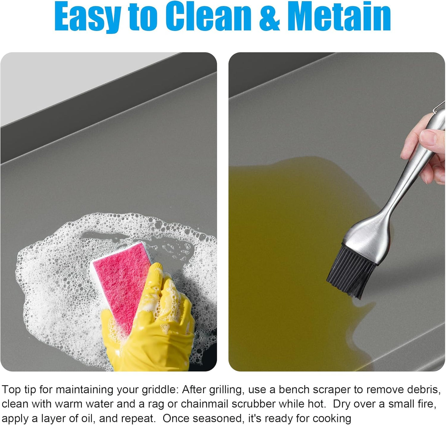 Professional 14x32 in Flat Top Steel Griddle for Camp Chef EX60LW EX60P,Fry Griddle Accessories for Camp Chef 2 Burner Propane Stove Grill,1 Carry Bag