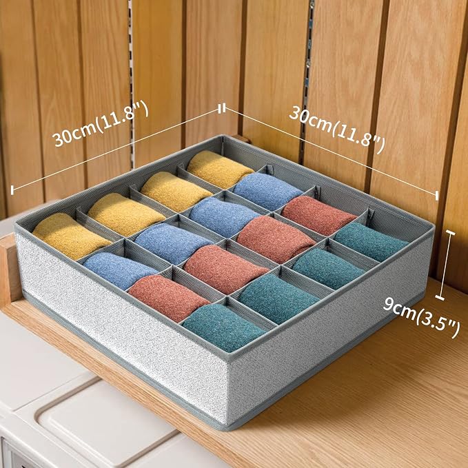 Joyoldelf Sock Drawer Organizer Divider Underwear Organizer 16-cell Fabric - Image 2