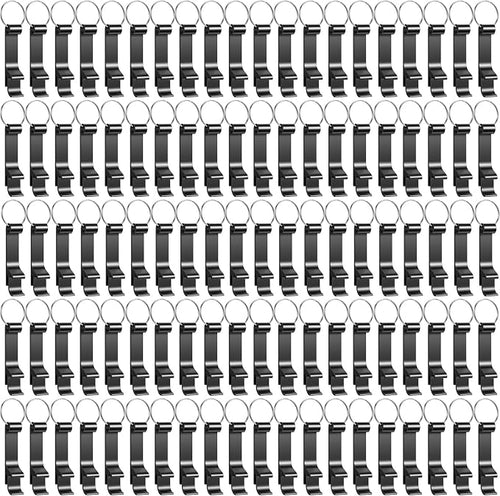 100 Pack Bottle Opener Keychain Bulk Black Metal Pocket Can Opener Key Chain by Unknown