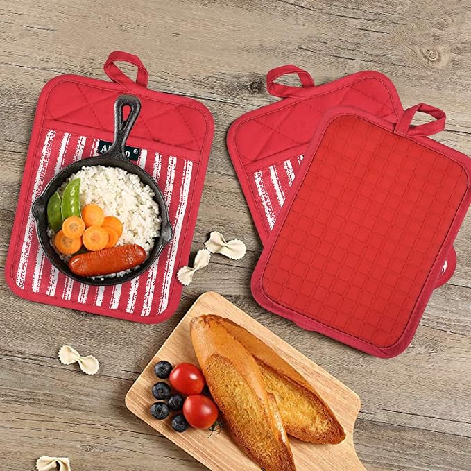 Alselo Silicone Pot Holders Set of 3 Heat Resistant & Non Slip Potholders - Image 6