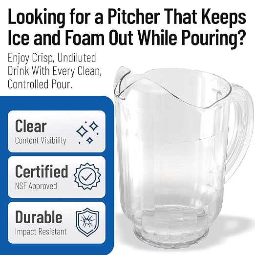 Carlisle FoodService Products Versapour Clear Pitcher Tall Pitcher - Image 3