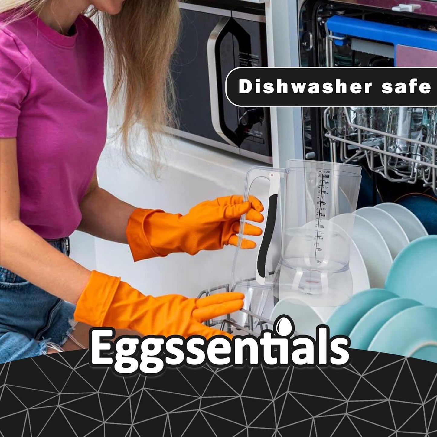 Eggssentials – Pancake Batter Dispenser, Batter dispenser with Squeeze Handle Mess-Free, Cupcakes, Waffles & More – Durable, Easy-Pour Pancake Dispenser Bottle for Smooth Baking