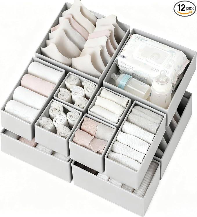 Criusia Drawer Organizer Clothes 12 Pack, Dresser Organizer by Criusia