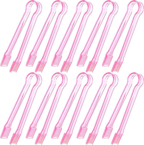 10 Pcs Plastic Buffet Serving Tongs, 6.3 Inches by Hmxpls