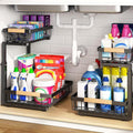 PXRACK Under Sink Organizer, Adjustable Height, 2 Tier Pull Out Under Cabinet by PXRACK