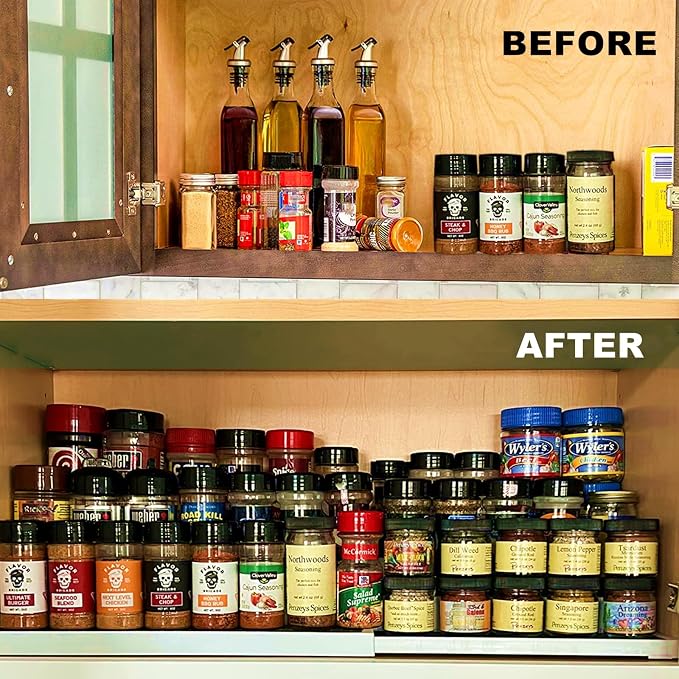 CiWiVOKi 3 Tier Expandable Spice Rack Organizer, Adjustable Length 14.6In-25.8In - Image 5