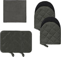 Kitchen Set Pack Of 5, Oven Mitts Pot Holders Pad And Towel Set, Heat Resistant by GOLDMEET