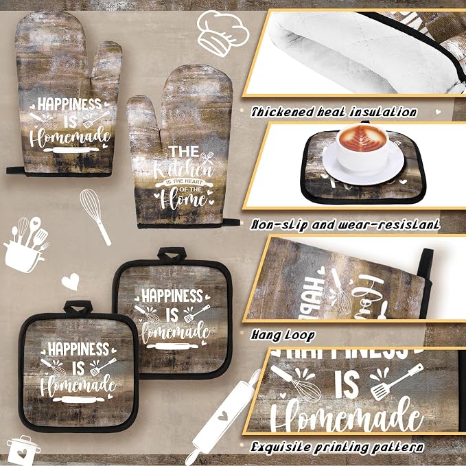 Fourluoo 10 Pcs Farmhouse Kitchen Decor and Accessories Set 4 Kitchen Towels 2 - Image 5
