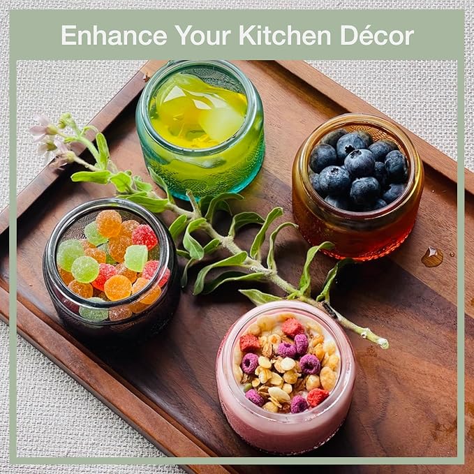 4 oz Glass Storage Jars with Airtight Bamboo Lids - Image 2