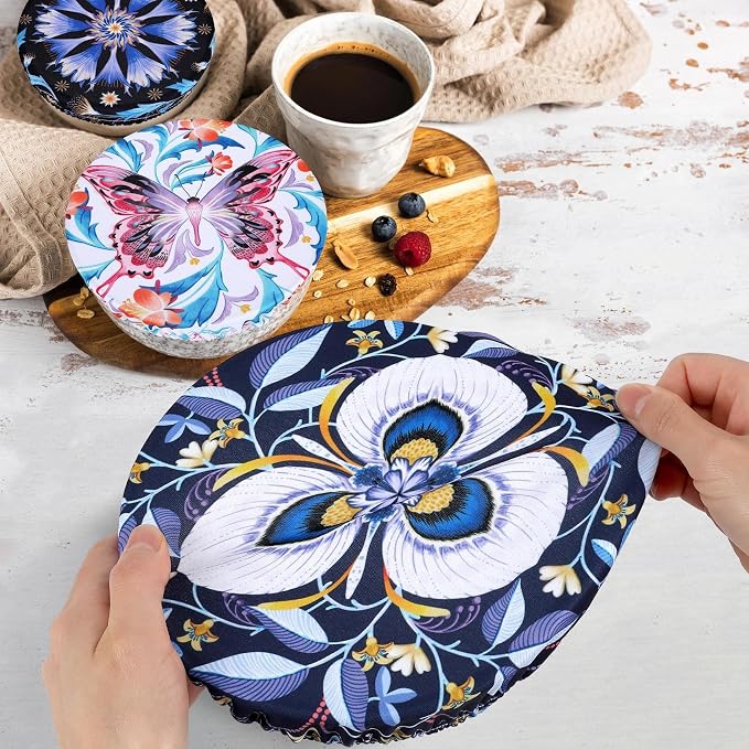 5 Pieces Bowl Covers Reusable, 5 Size Elastic Cloth Bowl Covers - Image 4