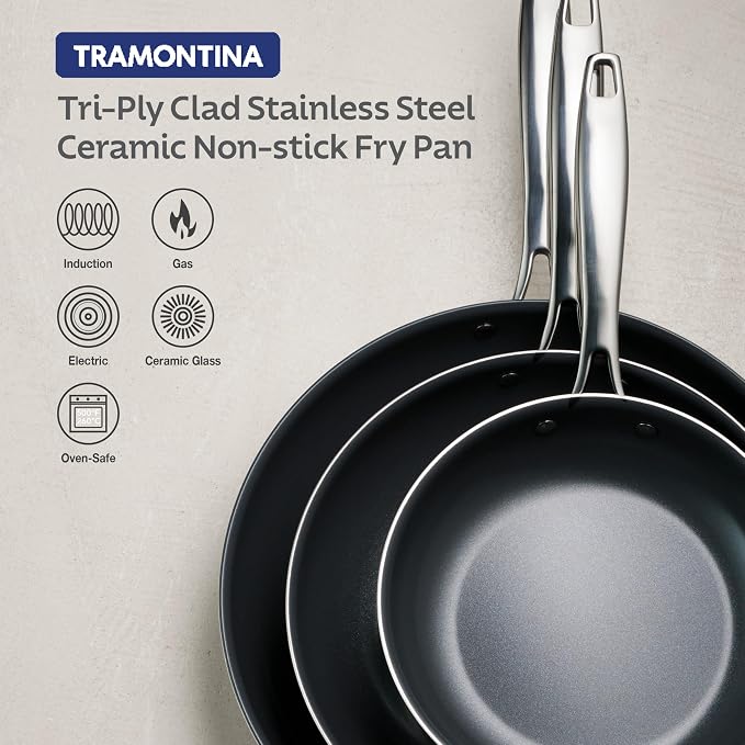 Tramontina Signature 8-Inch Tri-Ply Clad Stainless Steel Small Frying Pan - Image 5