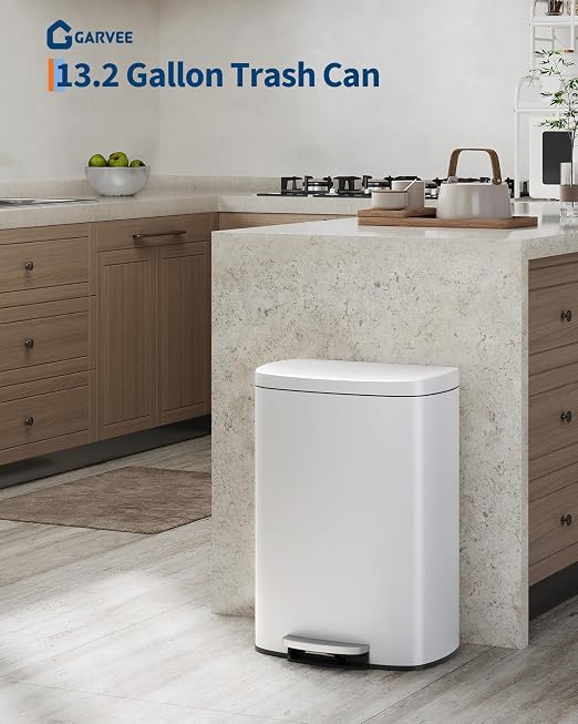 Garvee 13 gal / 50 L Metal Kitchen Trash Can - Image 2