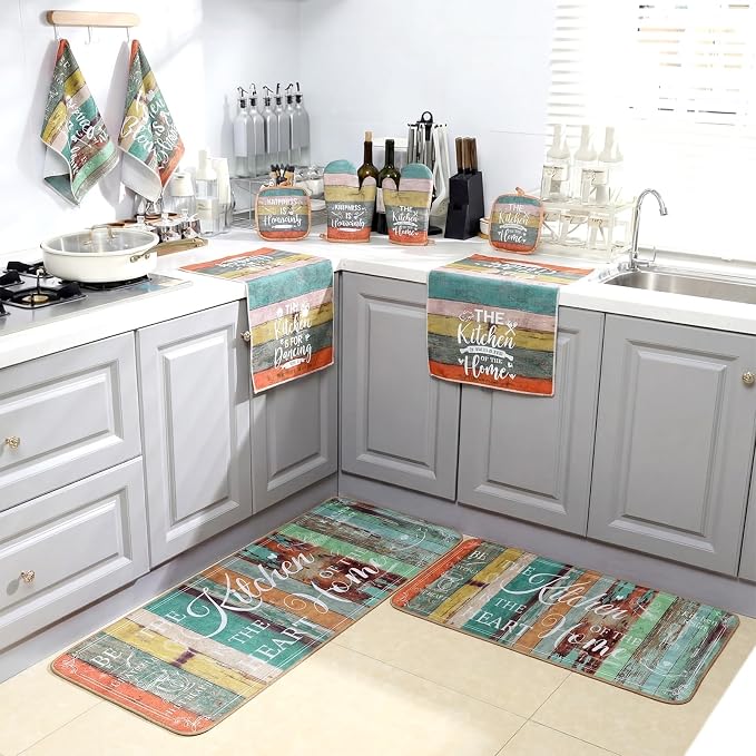 Fourluoo 10 Pcs Farmhouse Kitchen Decor and Accessories Set 4 Kitchen Towels 2 - Image 7