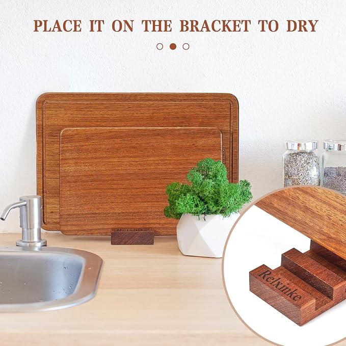 Solid Teak Wood Cutting Board One Piece Non Glued Thick Crack Resistant Wooden - Image 6