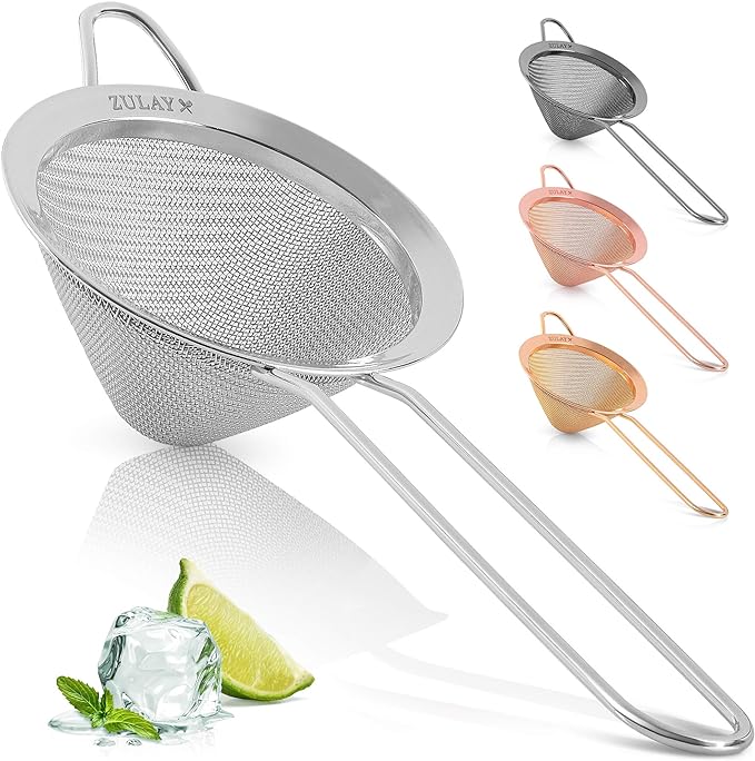 Zulay Kitchen 304 Stainless Steel Fine Mesh Strainer 3.35 in by ZulayKitchen