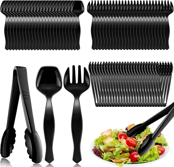 Mwellewm 72Pcs Plastic Serving Utensils Set Large Disposable Serving Spoons by Mwellewm