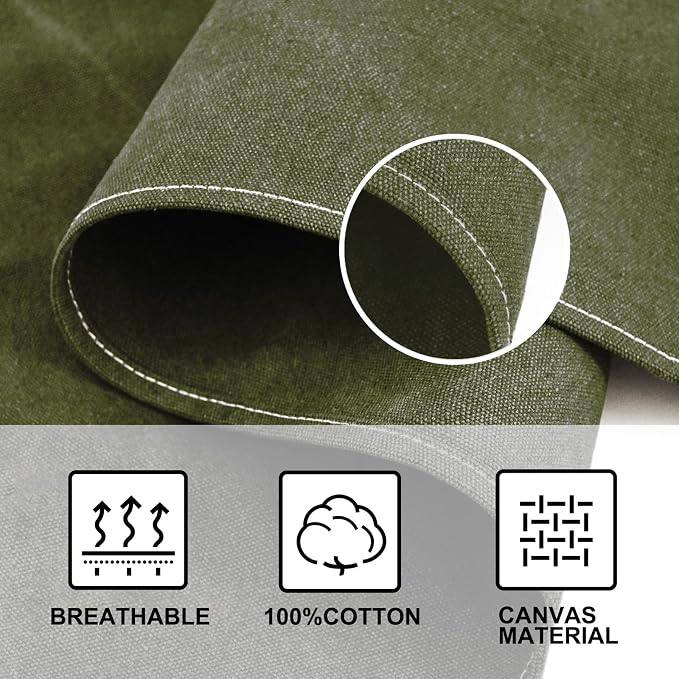 OUNLEN Chef Apron for Men Women Canvas Aprons - Image 4