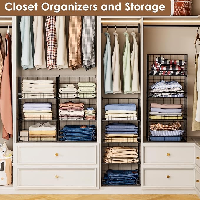 Yociyoga 4-Tier Stackable Closet Organizers and Storage Shelves, Foldable - Image 6