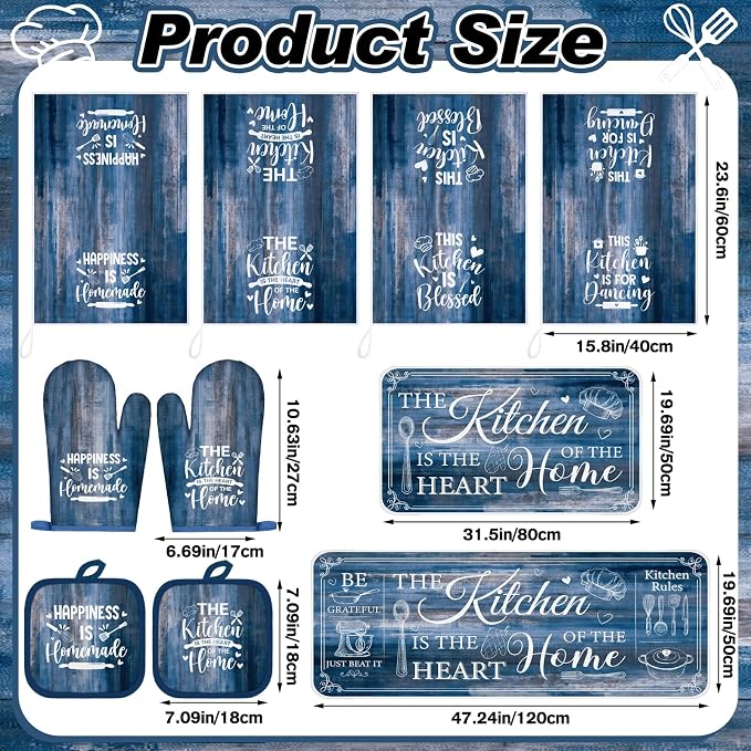 Fourluoo 10 Pcs Farmhouse Kitchen Decor and Accessories Set 4 Kitchen Towels 2 - Image 3